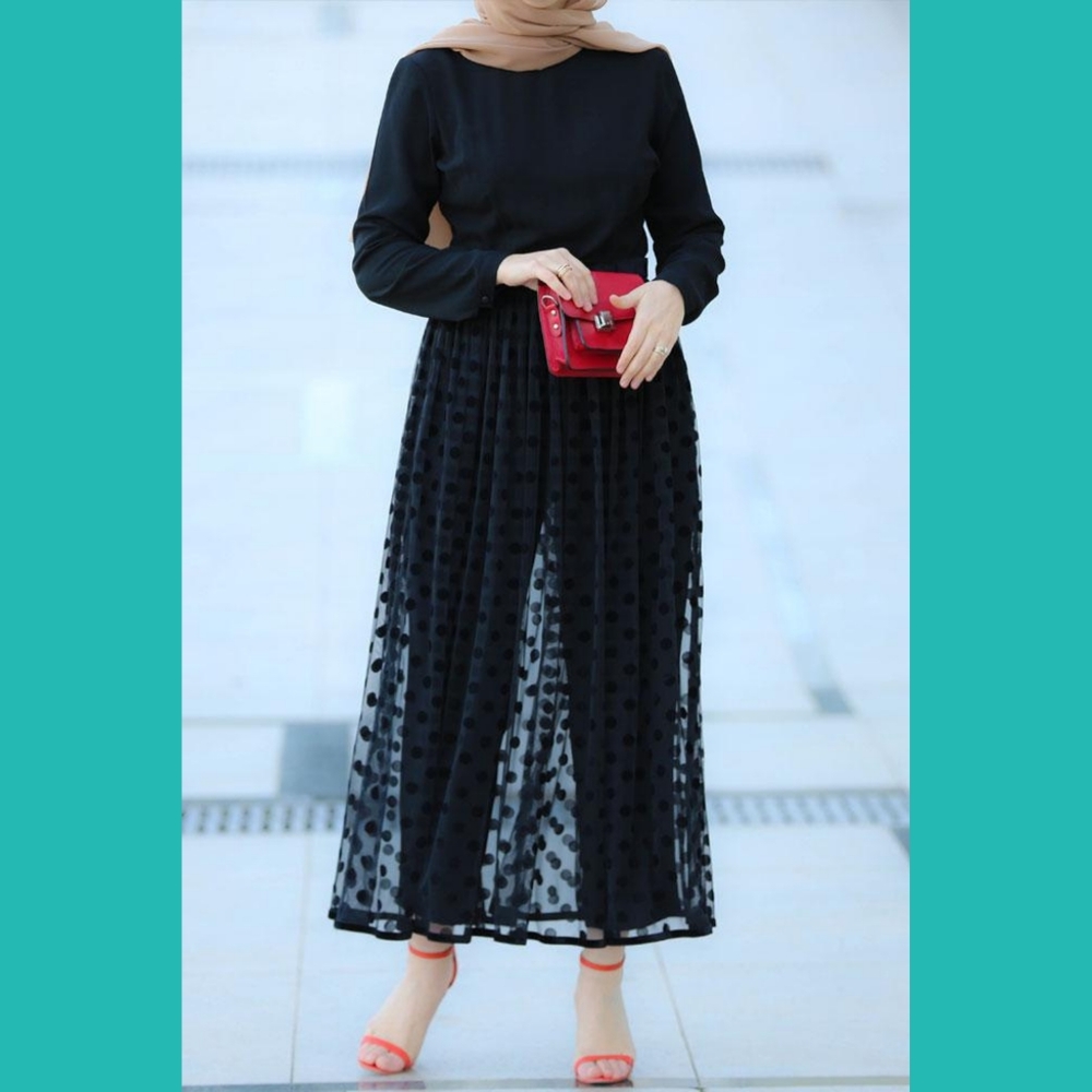 Black Jumpsuit with overlay Skirt